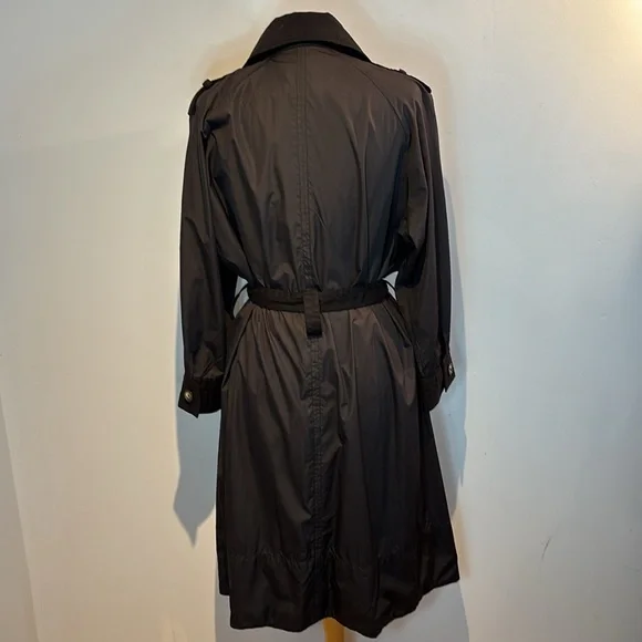 Sonia Rykiel black double breasted trench coat/raincoat size large - Picture 4 of 12